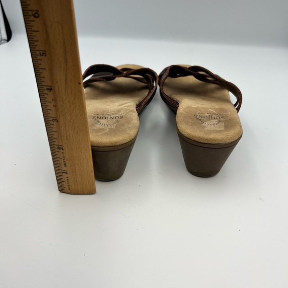 Bass Vintage Women's Brown‎ Wedge Sandals Sunjuns - Picture 6 of 7